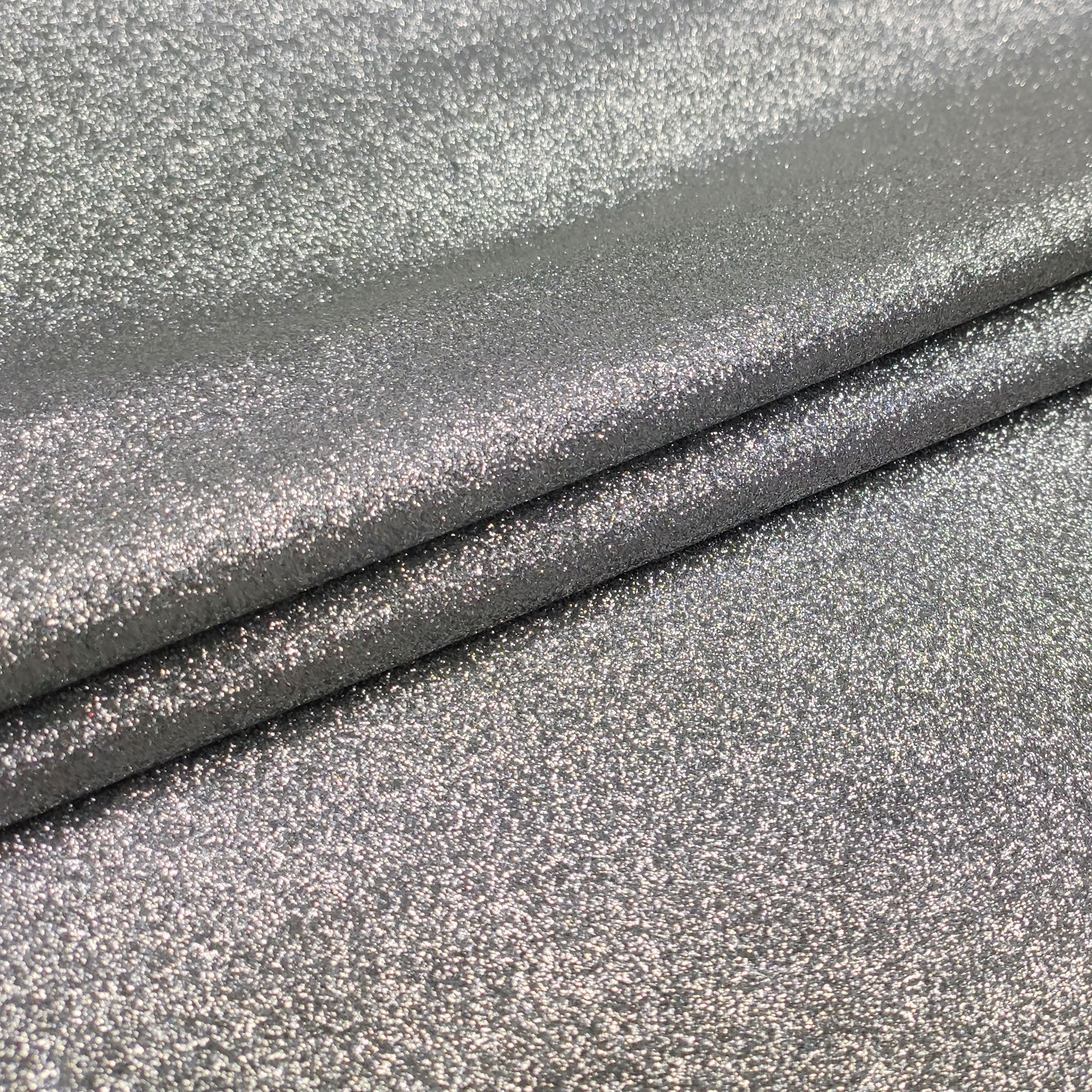 Silver Glitter Satin Fabric